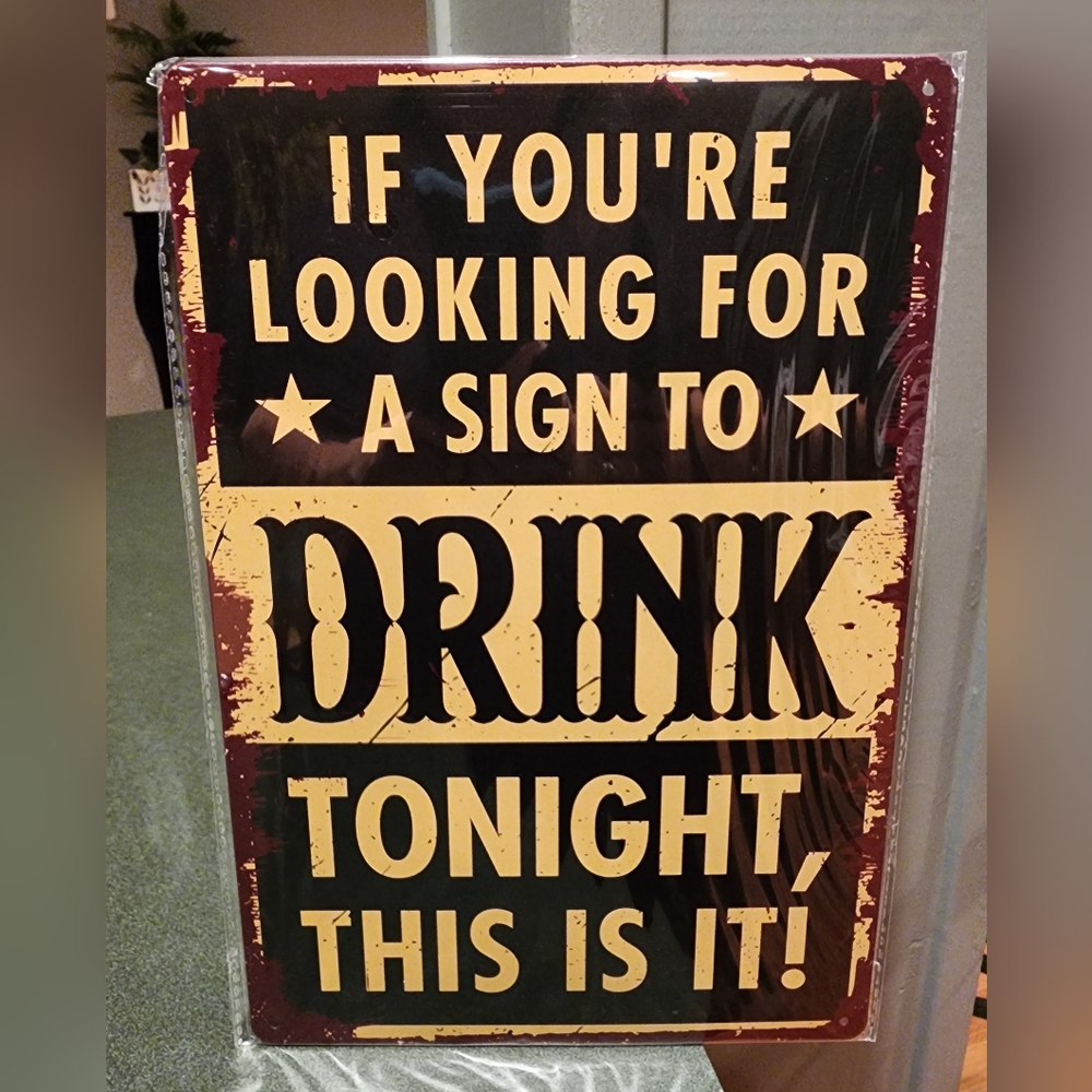 New Vintage Retro Metal Style Drink Sign